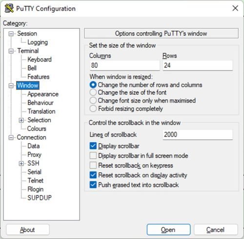 PuTTY screenshot