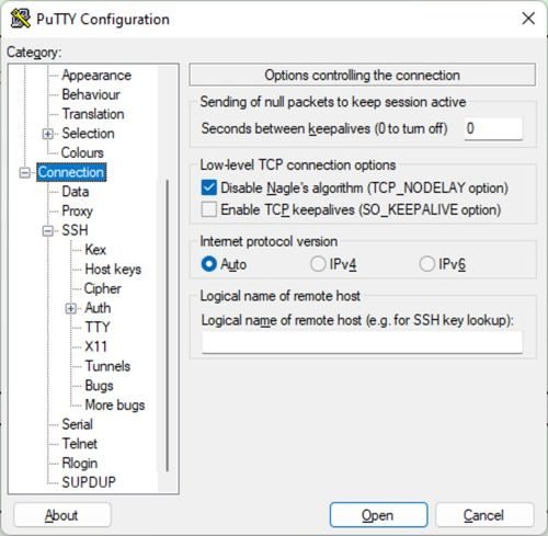 PuTTY screenshot