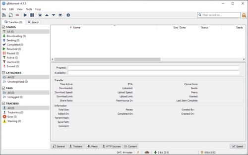 qBittorrent screenshot