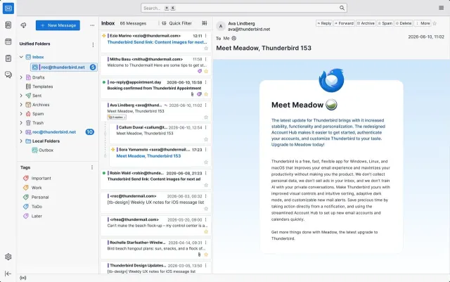 Mozilla Thunderbird screenshot