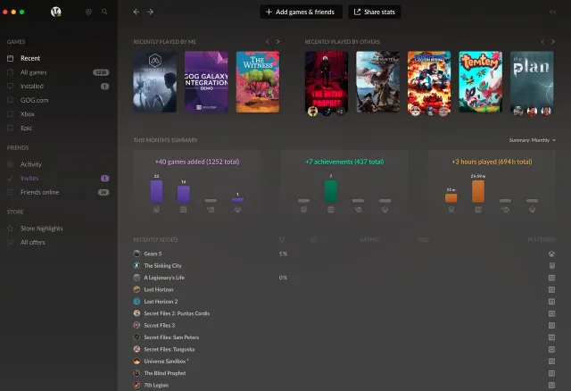 GOG GALAXY 2.0 screenshot
