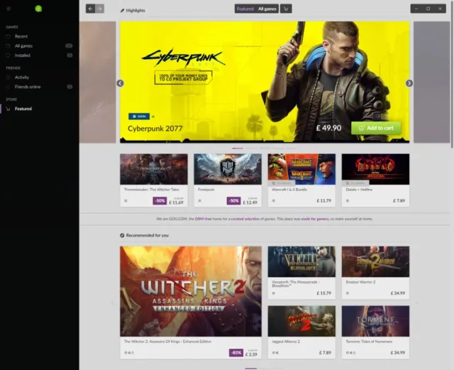 GOG GALAXY 2.0 screenshot
