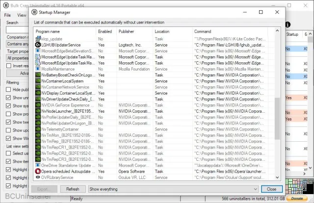 Bulk Crap Uninstaller screenshot